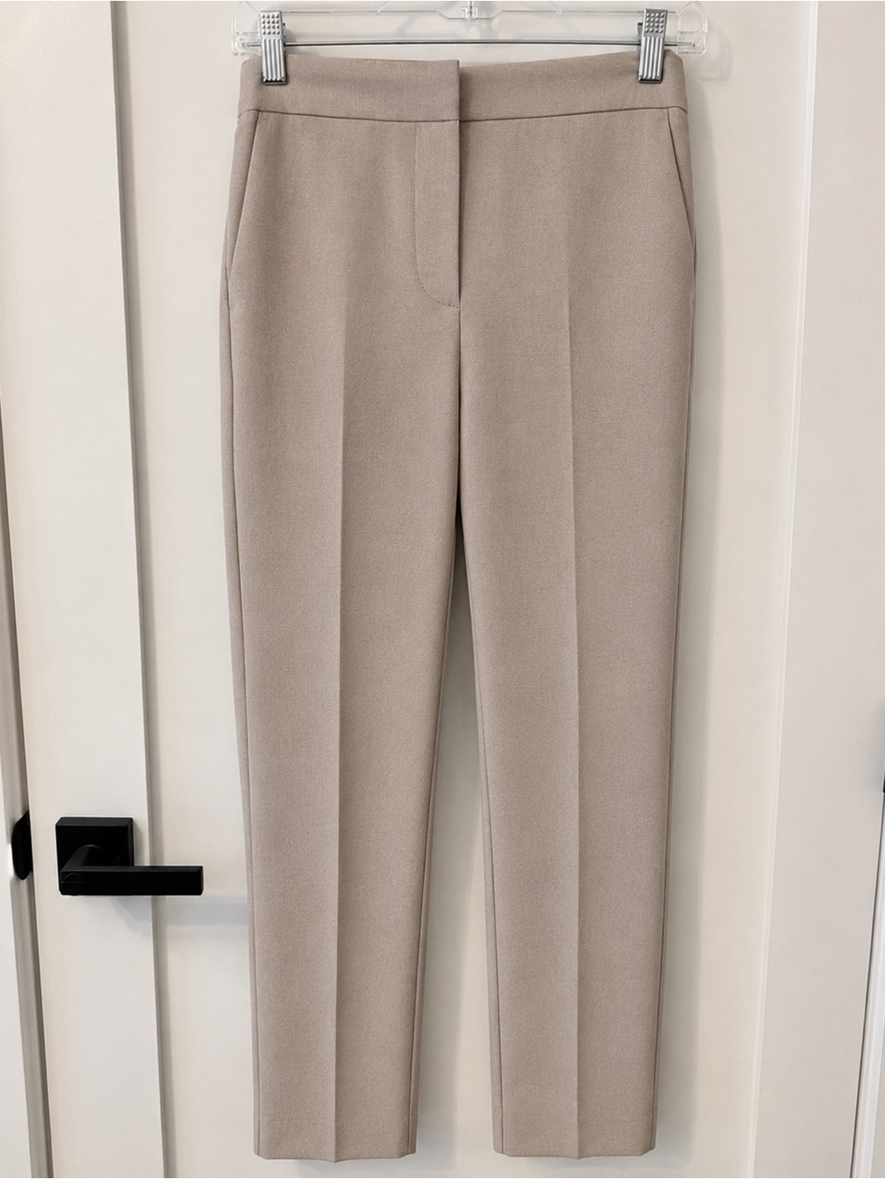 Zara Taupe Straight-Leg Trousers